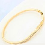 Oválny náramok, trblietavý zlatý