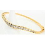 Oválny náramok, trblietavý zlatý