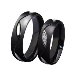  Pánsky snubný prsteň, nehrdzavejúca oceľ, čierna, veľkosť 9