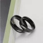 Pánsky snubný prsteň, nehrdzavejúca oceľ, čierna, veľkosť 9