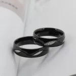 Pánsky snubný prsteň, nehrdzavejúca oceľ, čierna, veľkosť 9