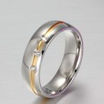 Dámsky snubný prsteň, nerezová oceľ, strieborná, veľkosť 5