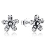 Strieborné náušnice margarétka