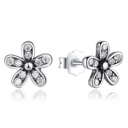 Strieborné náušnice margarétka