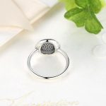Strieborný prsteň s malými kryštálmi, veľkosť 8