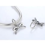 Strieborný prívesok v tvare mašle so zirkónovým kryštálom, biely