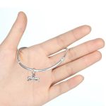 Strieborný prívesok v tvare mašle so zirkónovým kryštálom, biely