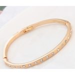 Klasický oválny náramok, trblietavý zlatý