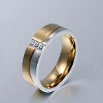 Dámsky snubný prsteň, nerezová, dvojfarebná vlnka, veľkosť 6