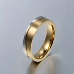 Pánsky snubný prsteň, nerezová, dvojfarebná vlna, veľkosť 10