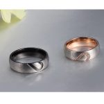 Nerezový pánsky snubný prsteň s motívom srdca, veľkosť 11