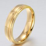 Pánsky snubný prsteň, nerez, zlatý, veľkosť 9