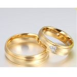 Pánsky snubný prsteň, nerez, zlatý, veľkosť 10