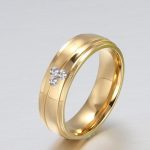 Dámsky snubný prsteň, nerez, zlatý, veľkosť 9
