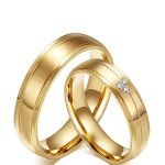 Dámsky snubný prsteň, nerez, zlatý, veľkosť 5