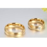 Dámsky snubný prsteň, nerez, zlatý, veľkosť 5