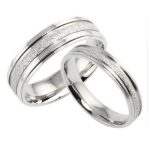 Dámsky snubný prsteň, nerezová oceľ, strieborná, veľkosť 7