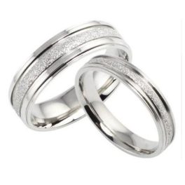   Dámsky snubný prsteň, nerezová oceľ, strieborná, veľkosť 7