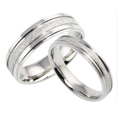 Dámsky snubný prsteň, nerezová oceľ, strieborná, veľkosť 7
