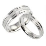 Dámsky snubný prsteň, nerezová oceľ, strieborná, veľkosť 5