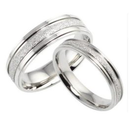   Dámsky snubný prsteň, nerezová oceľ, strieborná, veľkosť 5