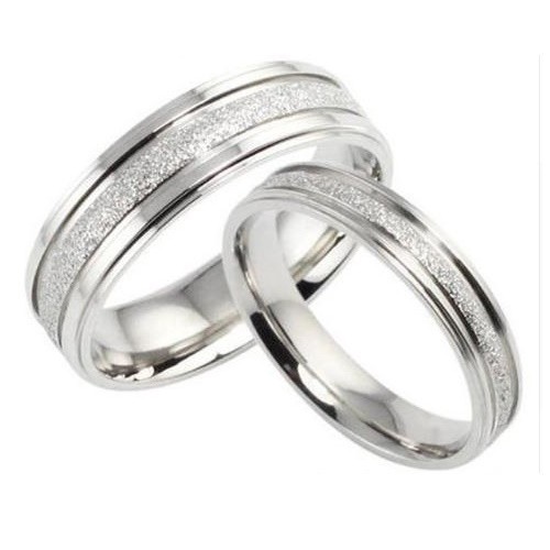 Dámsky snubný prsteň, nerezová oceľ, strieborná, veľkosť 5