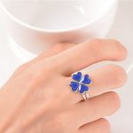 Náladový prsteň s motívom štvorlístka, nastaviteľná veľkosť