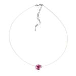 Neviditeľný retiazkový náhrdelník, ružový, zdobený kryštálmi Swarovski