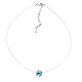   Neviditeľný retiazkový náhrdelník, Aquamarine, zdobený kryštálmi Swarovski