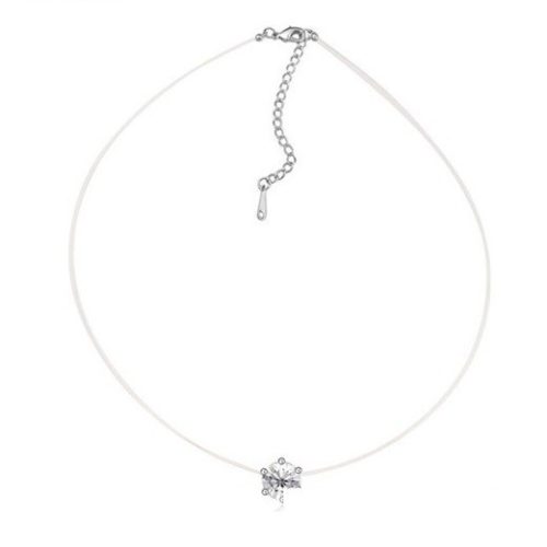 Neviditeľný retiazkový náhrdelník, Crystal, zdobený kryštálmi Swarovski
