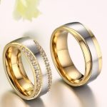 Pánsky snubný prsteň, nerez, zlatý, veľkosť 9