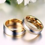 Pánsky snubný prsteň, nerez, zlatý, veľkosť 9