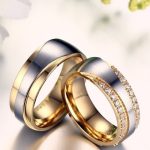 Pánsky snubný prsteň, nerez, zlatý, veľkosť 9