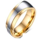 Pánsky snubný prsteň, nerez, zlatý, veľkosť 10