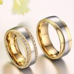 Pánsky snubný prsteň, nerez, zlatý, veľkosť 10