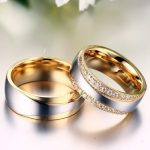 Pánsky snubný prsteň, nerez, zlatý, veľkosť 10