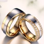 Pánsky snubný prsteň, nerez, zlatý, veľkosť 10