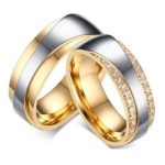 Pánsky snubný prsteň, nerez, zlatý, veľkosť 11