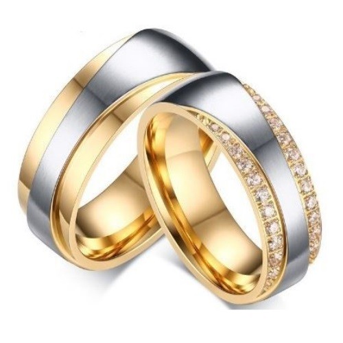 Pánsky snubný prsteň, nerez, zlatý, veľkosť 11