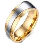 Pánsky snubný prsteň, nerez, zlatý, veľkosť 11