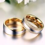 Pánsky snubný prsteň, nerez, zlatý, veľkosť 11