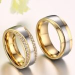 Pánsky snubný prsteň, nerez, zlatý, veľkosť 12