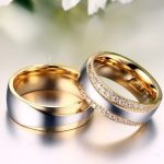 Pánsky snubný prsteň, nerez, zlatý, veľkosť 12