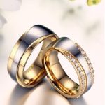 Pánsky snubný prsteň, nerez, zlatý, veľkosť 12