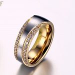 Dámsky snubný prsteň, nerez, zlatý, veľkosť 9