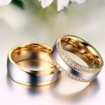 Dámsky snubný prsteň, nerez, zlatý, veľkosť 6