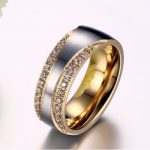 Dámsky snubný prsteň, nerez, zlatý, veľkosť 5