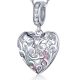 Strieborné srdiečko so zirkónovými kamienkami