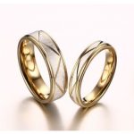 Dámsky snubný prsteň, nerez, zlatá farba, veľkosť 6