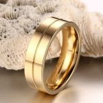 Pánsky snubný prsteň, nerezová oceľ, ružové zlato, veľkosť 11